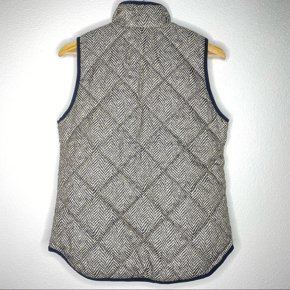 J. Crew Herringbone Excursion Quilted Puffer Vest Jacket Women's XS - Picture 4 of 4